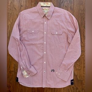 John Lennon checked long sleeved button up | size Large